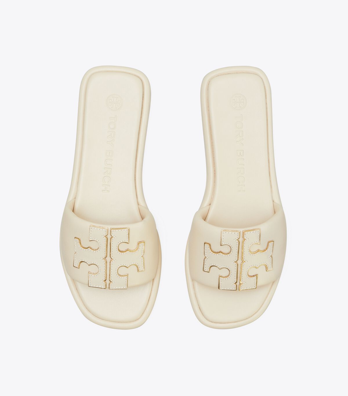 Sandalias Tory Burch Double T Mujer Beige Dorados | OUTLETS-69487059