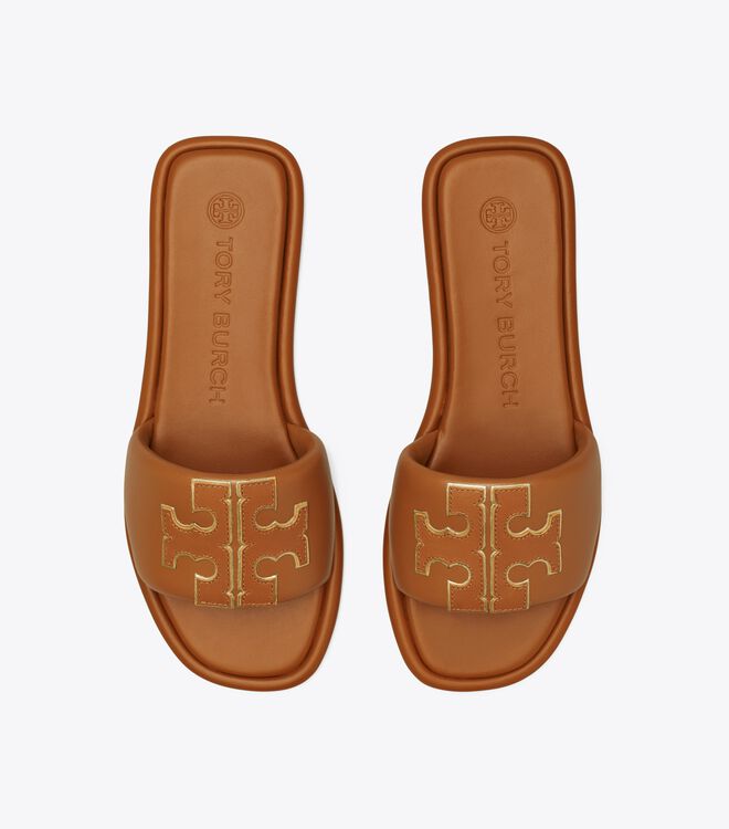 Sandalias Tory Burch Double T Mujer Marrom Dorados | OUTLETS-26840799