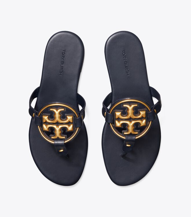 Sandalias Tory Burch Metal Miller Soft Mujer Azul Marino | OUTLETS-03467199