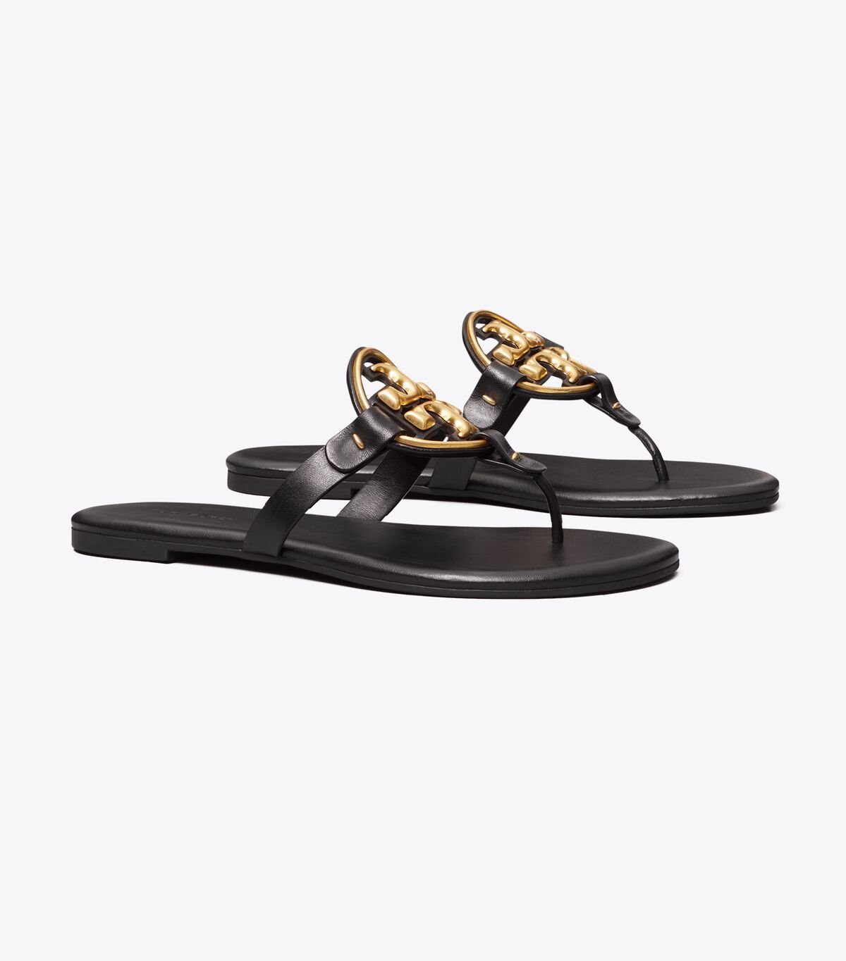 Sandalias Tory Burch Metal Miller Soft Mujer Negros | OUTLETS-20489679