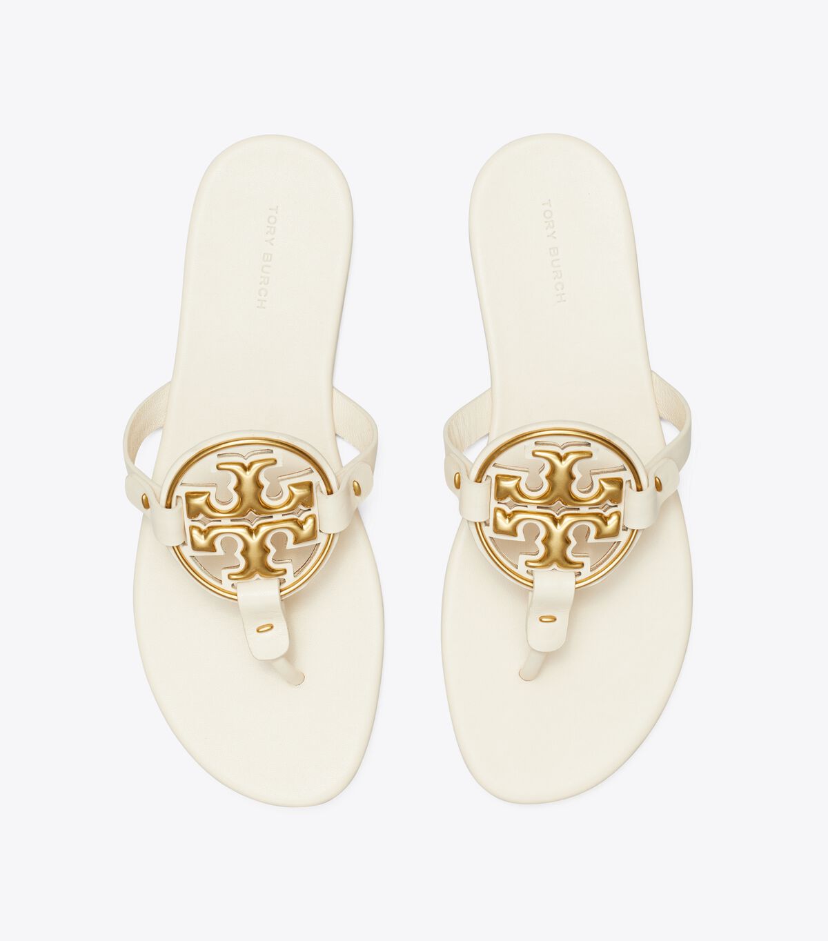 Sandalias Tory Burch Metal Miller Soft Mujer Creme Dorados | OUTLETS-58140939