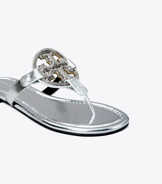 Sandalias Tory Burch Miller Pavé Mujer Plateados | OUTLETS-37840159