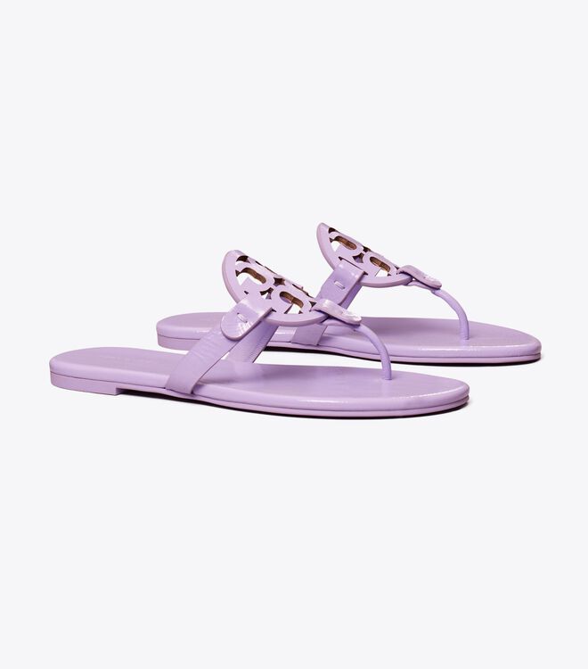 Sandalias Tory Burch Miller Soft Charol Cuero Mujer Lavanda | OUTLETS-82159739