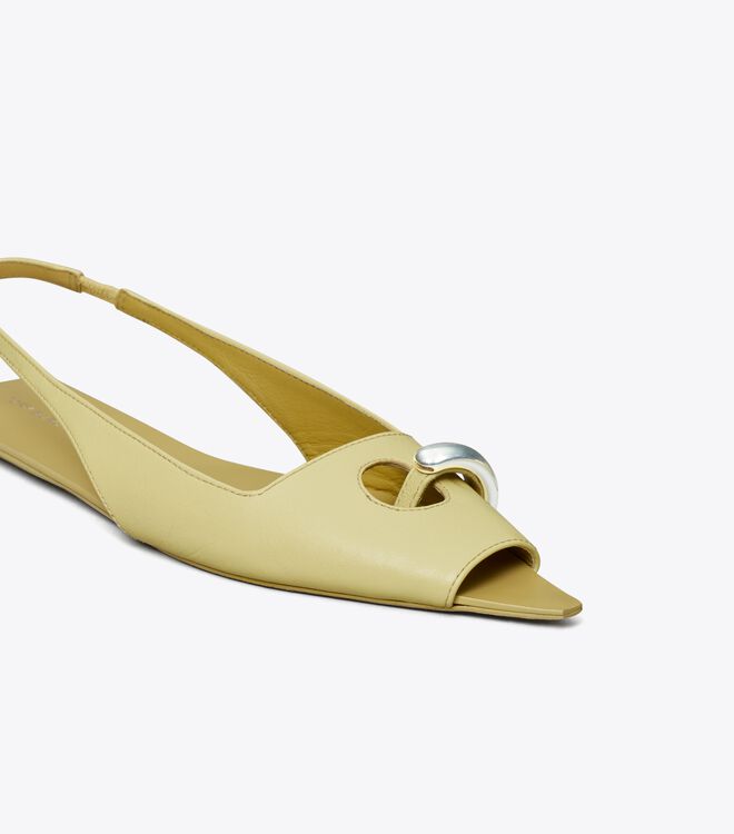 Sandalias Tory Burch Pierced Mujer Creme Beige Plateados | OUTLETS-20754919