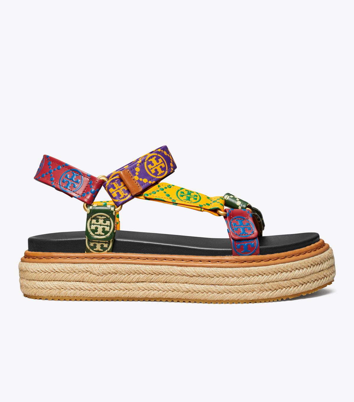 Sandalias Tory Burch T Monogram Rope Mujer Marrom | OUTLETS-47891329