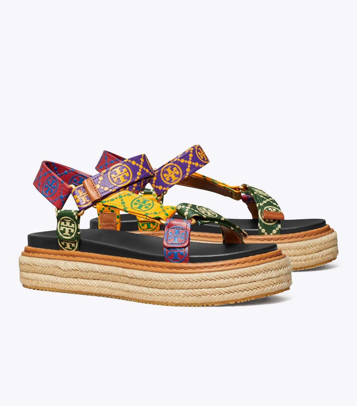 Sandalias Tory Burch T Monogram Rope Mujer Marrom | OUTLETS-47891329