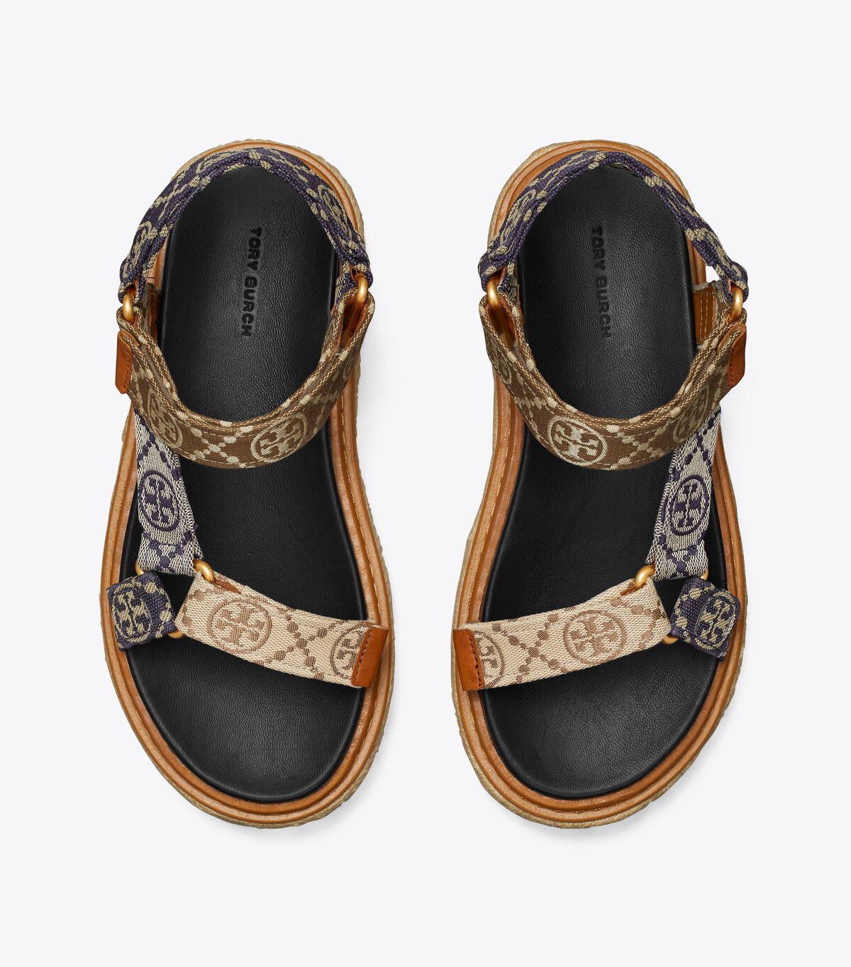 Sandalias Tory Burch T Monogram Rope Mujer Azul Marino | OUTLETS-72480959