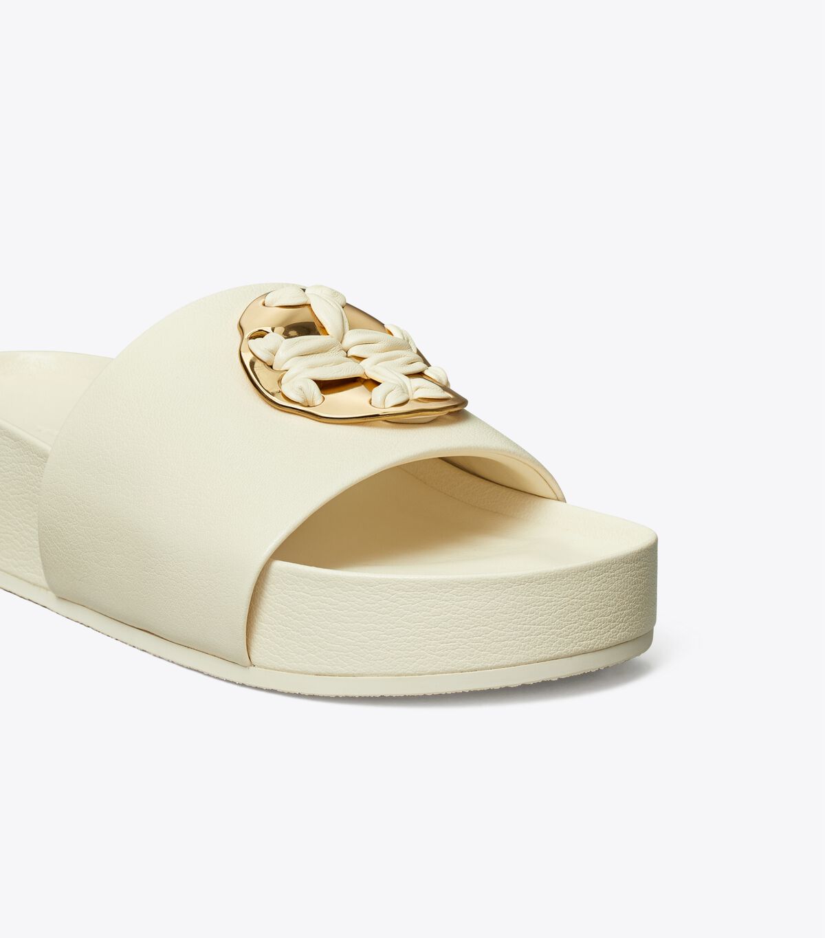 Sandalias Tory Burch Woven Double T Mujer Creme Claro | OUTLETS-07684519