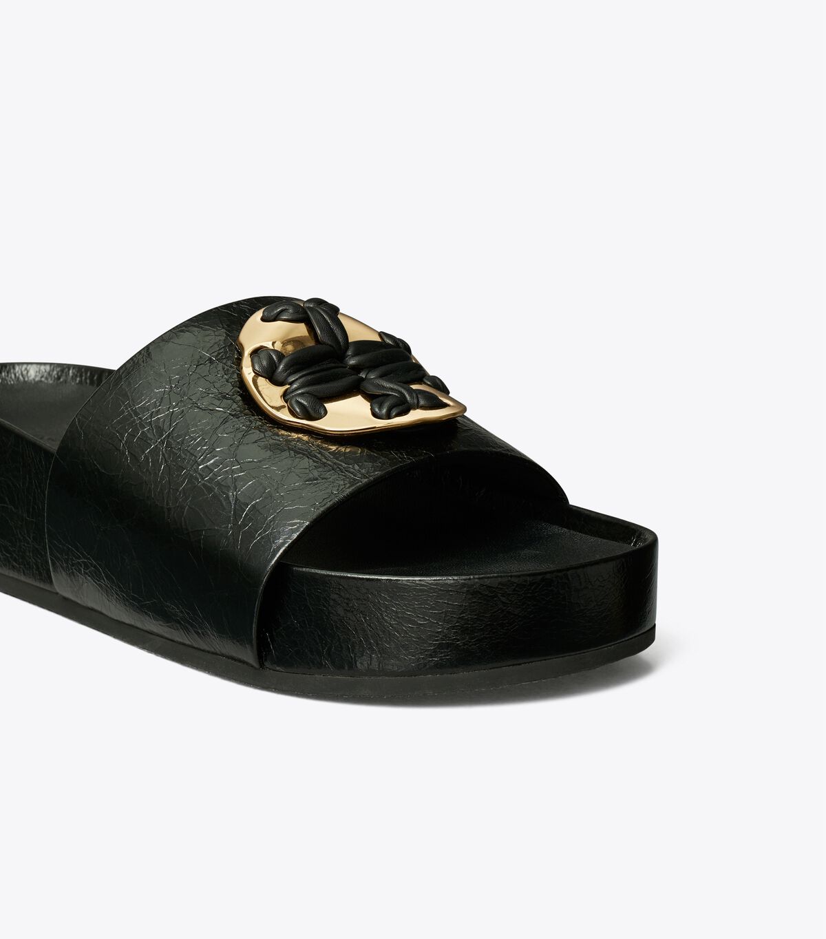 Sandalias Tory Burch Woven Double T Mujer Negros | OUTLETS-70351269