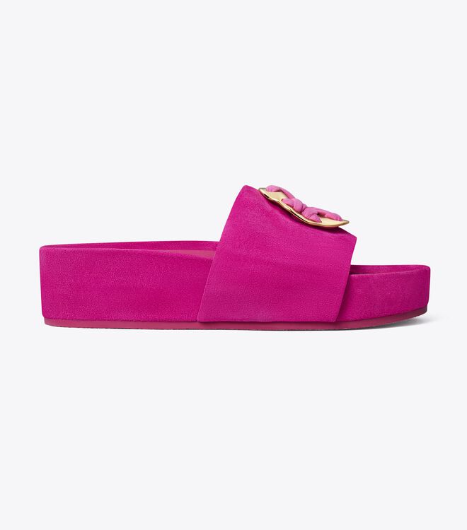 Sandalias Tory Burch Woven Double T Mujer Fucsia | OUTLETS-97143509