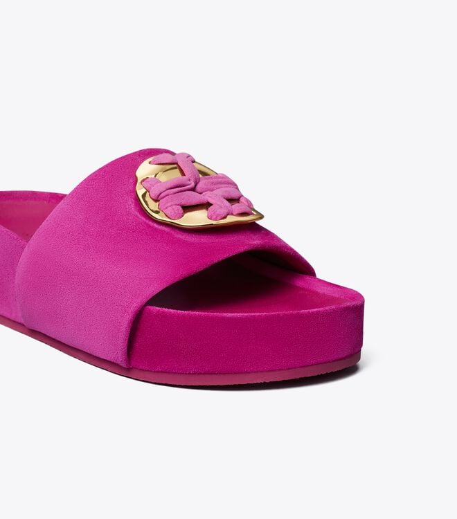 Sandalias Tory Burch Woven Double T Mujer Fucsia | OUTLETS-97143509