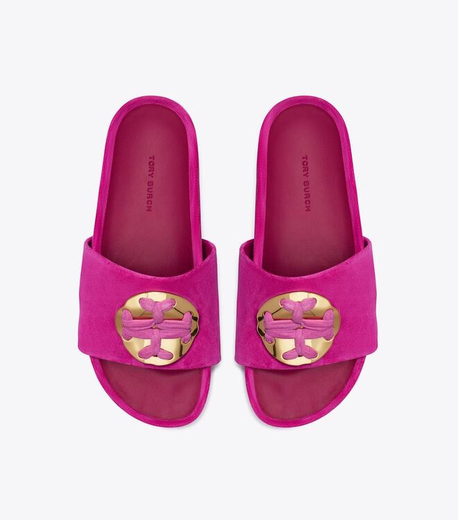 Sandalias Tory Burch Woven Double T Mujer Fucsia | OUTLETS-97143509