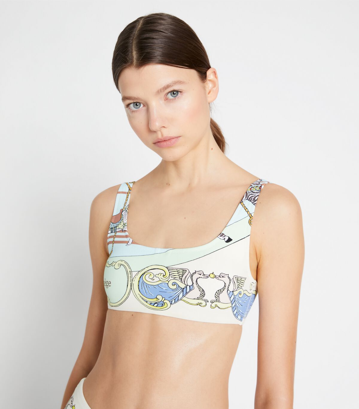 Sujetadores Tory Burch Printed Scoop-back Mujer Azules | OUTLETS-59203789