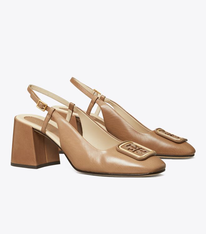 Tacones Tory Burch Georgia Mujer Kaki | OUTLETS-15867309