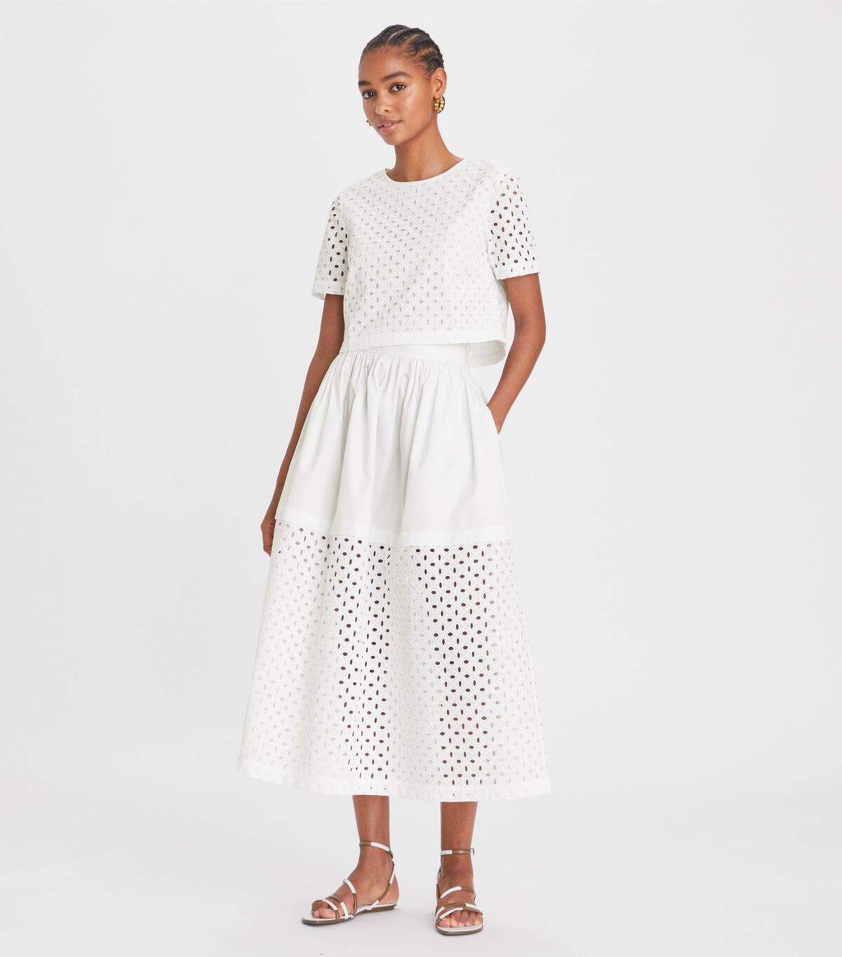 Tops Tory Burch Eyelet Mujer Blancos | OUTLETS-75360419