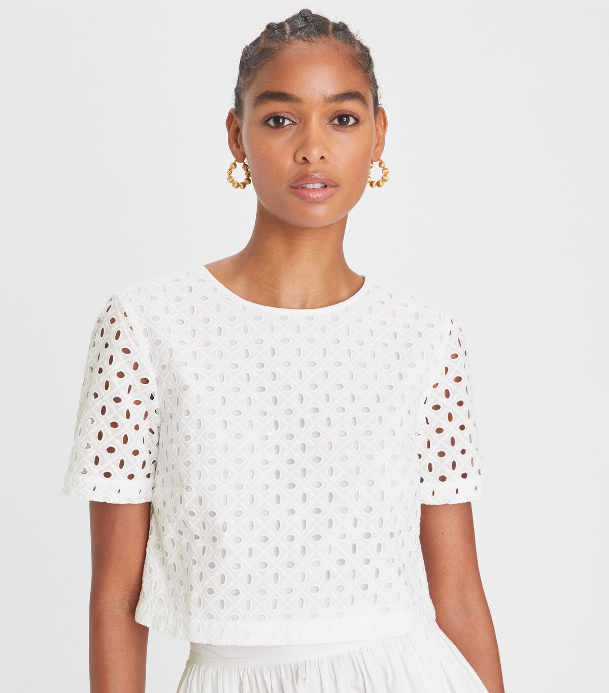 Tops Tory Burch Eyelet Mujer Blancos | OUTLETS-75360419