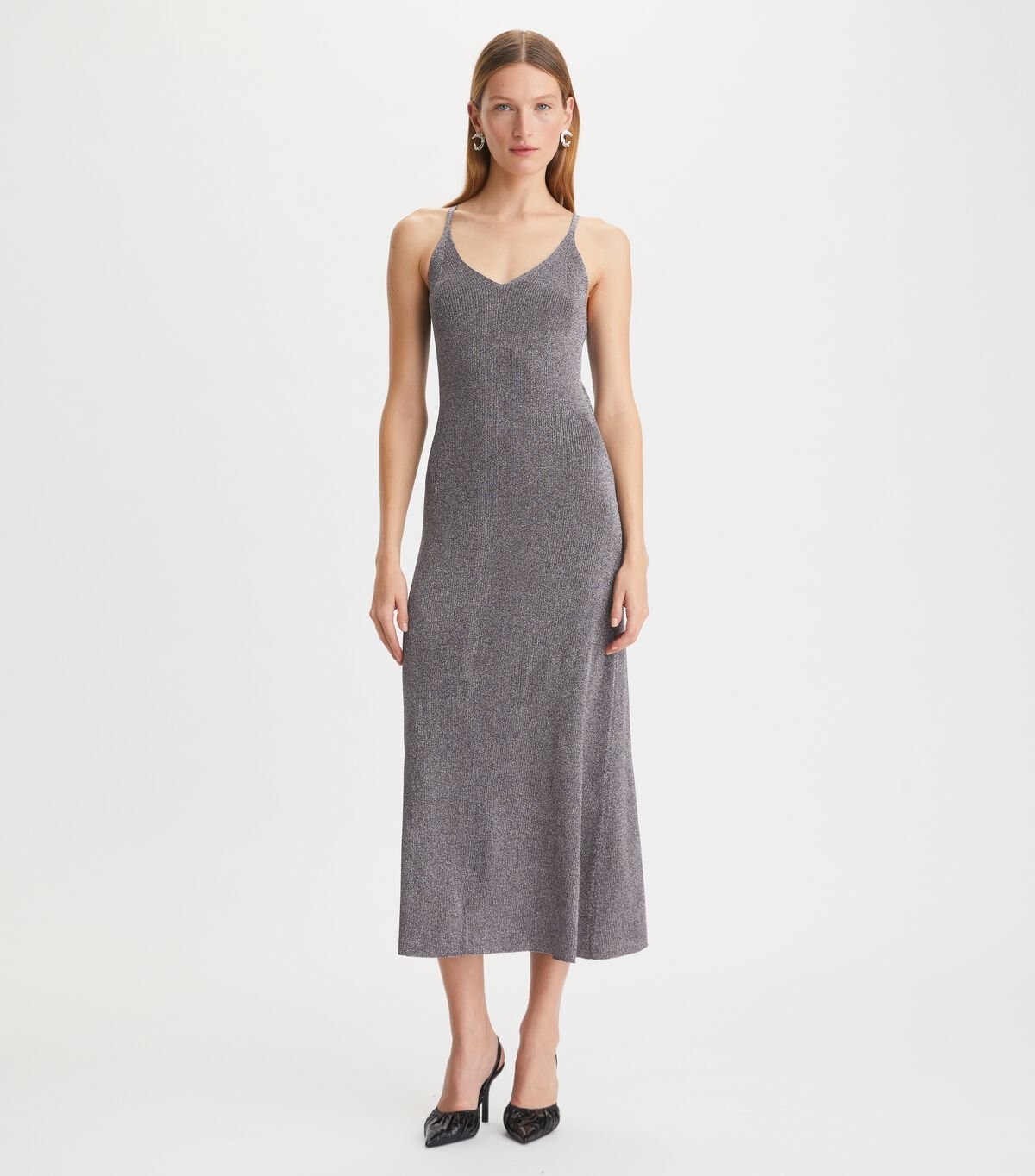 Vestido Tory Burch Metallic De Punto Slip Mujer Multicolor Metal | OUTLETS-90652349