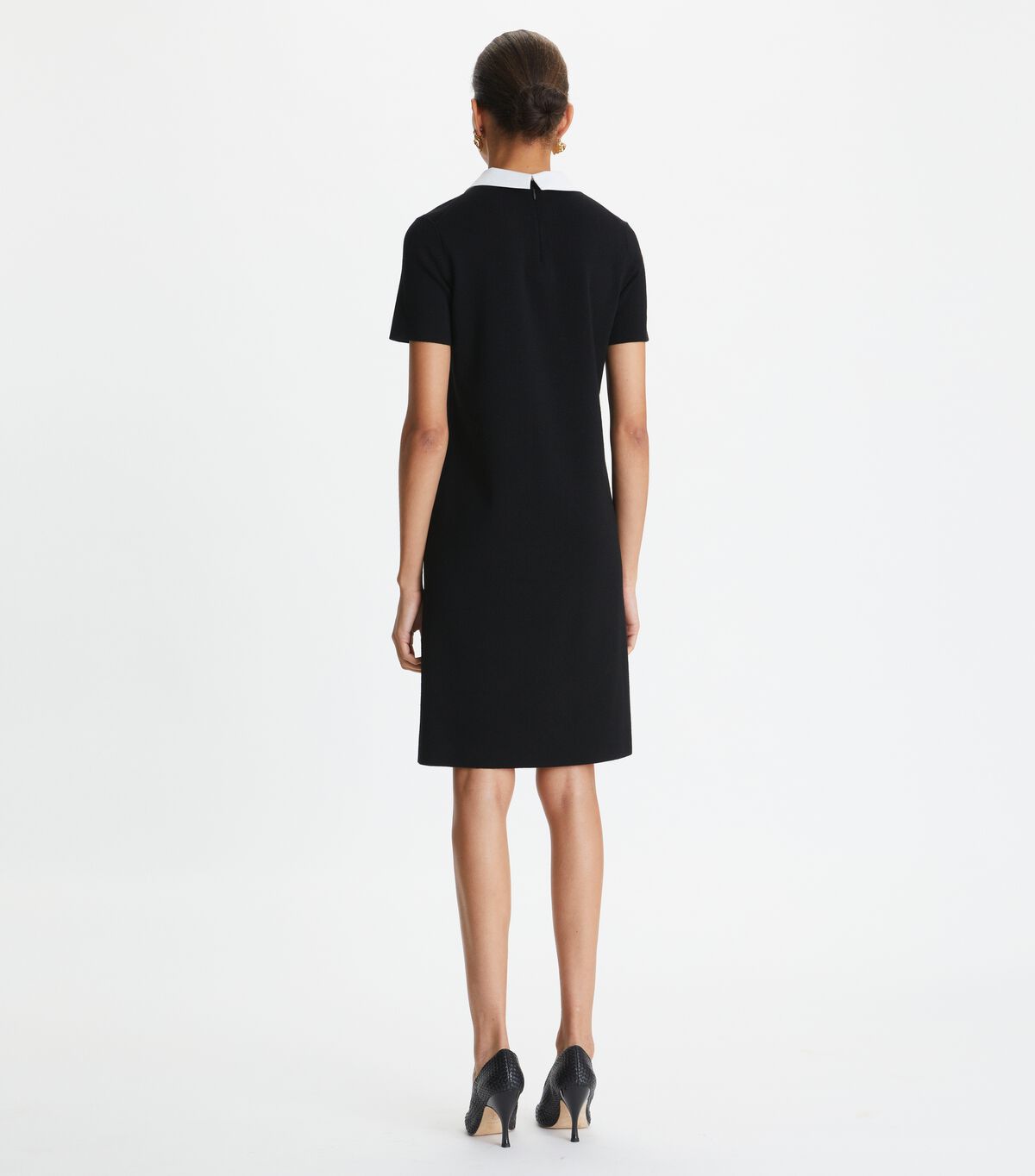 Vestido Tory Burch Poplin Collar Mujer Negros | OUTLETS-40731589