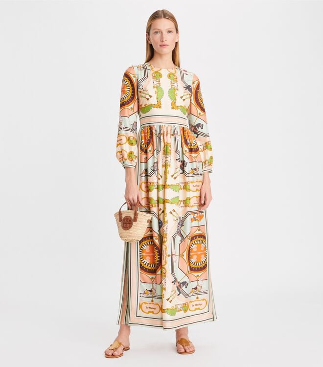 Vestido Tory Burch Printed Silk Mujer Multicolor | OUTLETS-19705849