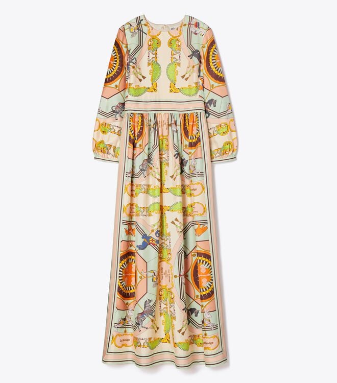 Vestido Tory Burch Printed Silk Mujer Multicolor | OUTLETS-19705849