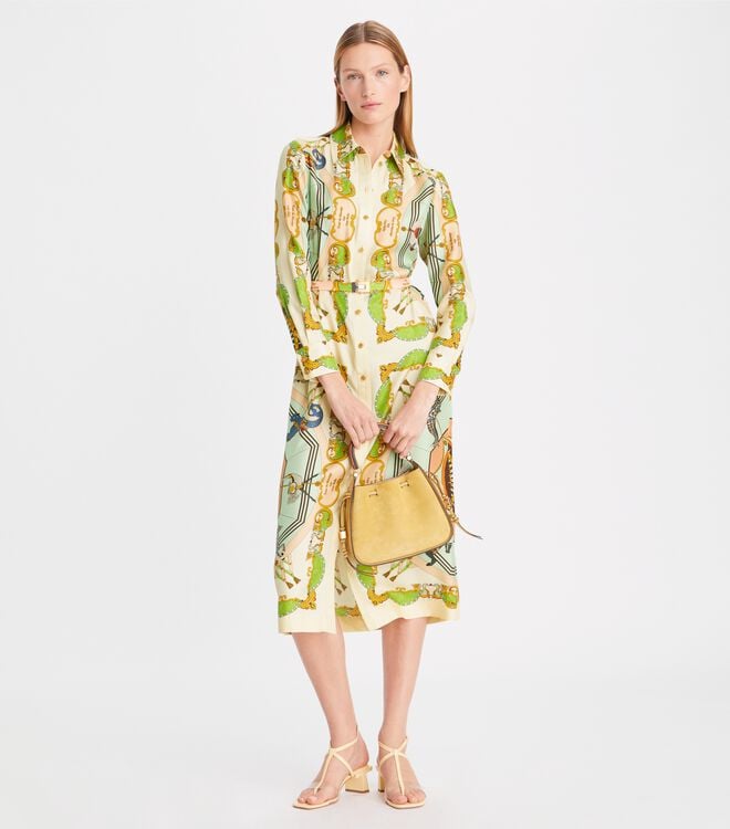 Vestido Tory Burch Printed Silk Mujer Multicolor | OUTLETS-95736419