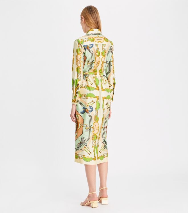 Vestido Tory Burch Printed Silk Mujer Multicolor | OUTLETS-95736419