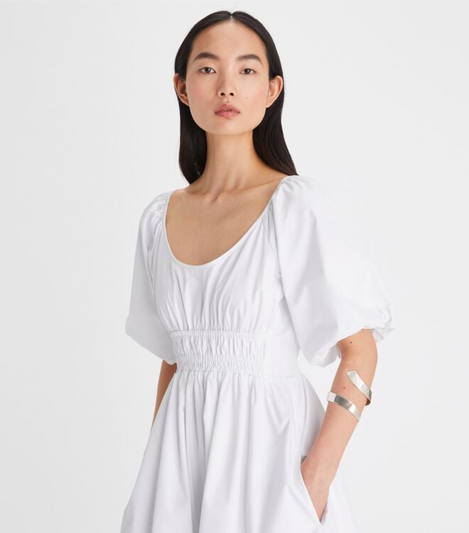 Vestido Tory Burch Scoop-neck Mujer Blancos | OUTLETS-06231949