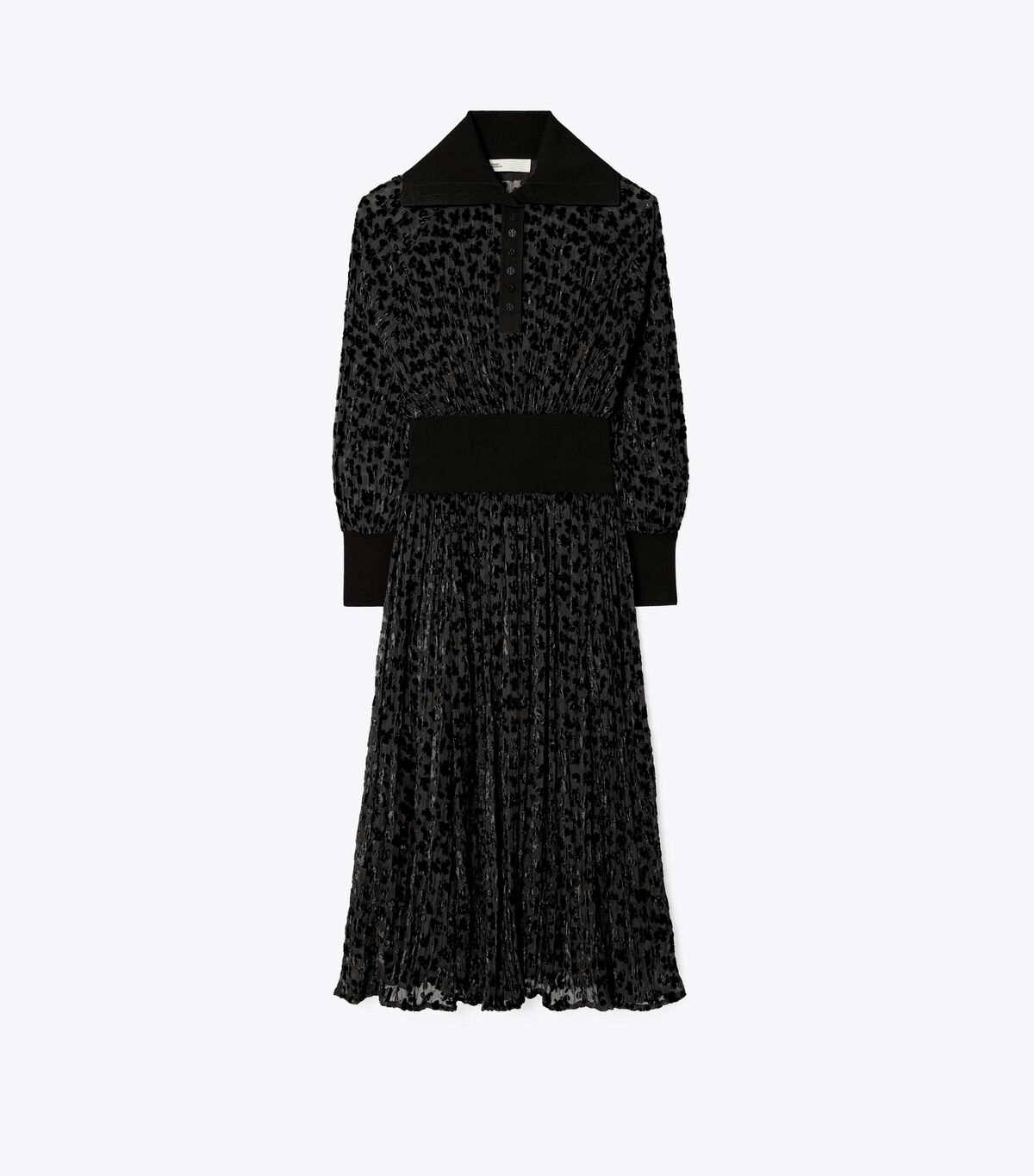 Vestido Tory Burch Velvet Devoré Mujer Negros | OUTLETS-86143059