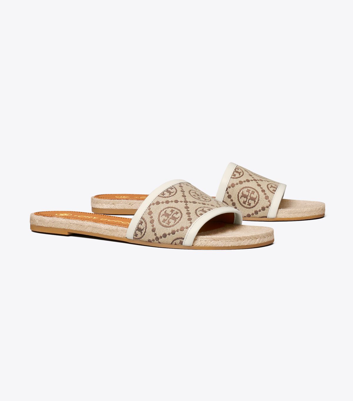 Alpargata Tory Burch T Monogram Mujer Marrom Blancos | OUTLETS-30542769