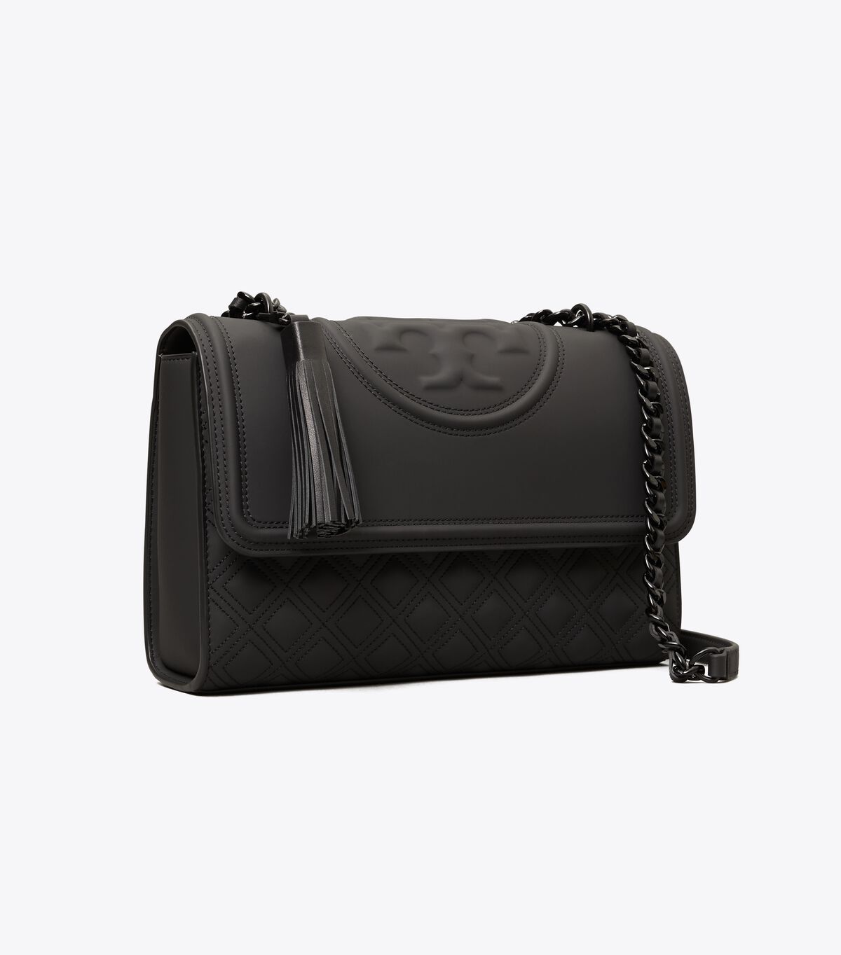 Bolsa De Hombro Tory Burch Fleming Matte Convertible Mujer Negros | OUTLETS-86739059