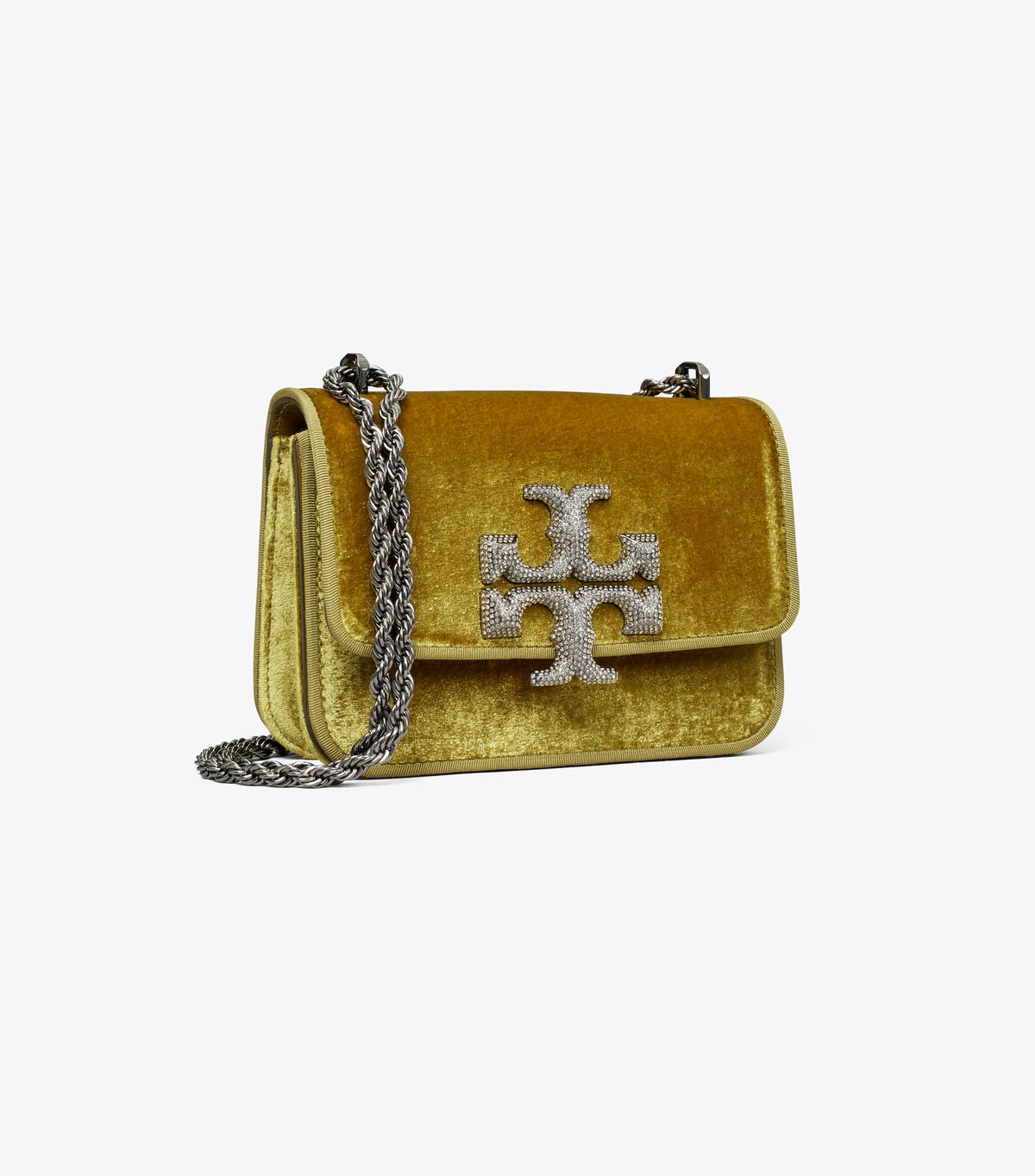 Bolsa De Hombro Tory Burch Small Eleanor Velvet Mujer Amarillos Oscuro | OUTLETS-87062419