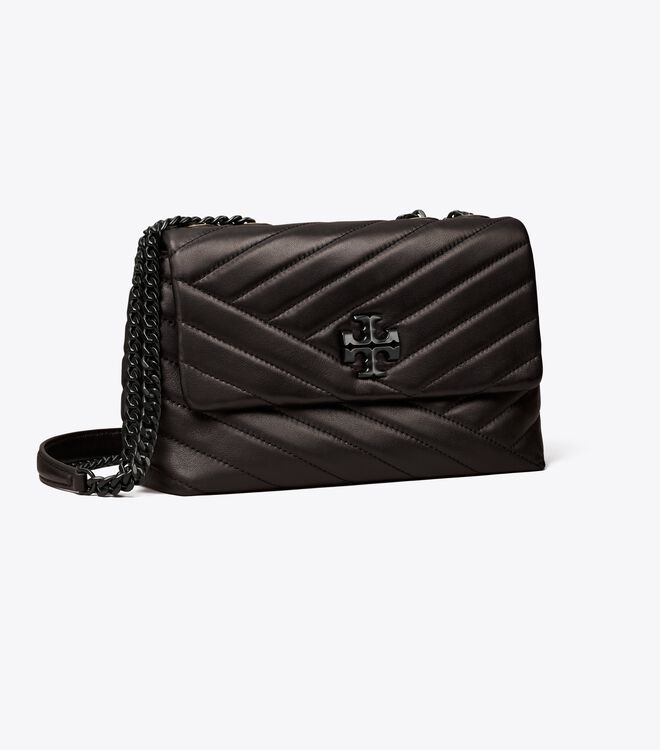 Bolsa De Hombro Tory Burch Small Kira Chevron Convertible Mujer Negros | OUTLETS-16938549