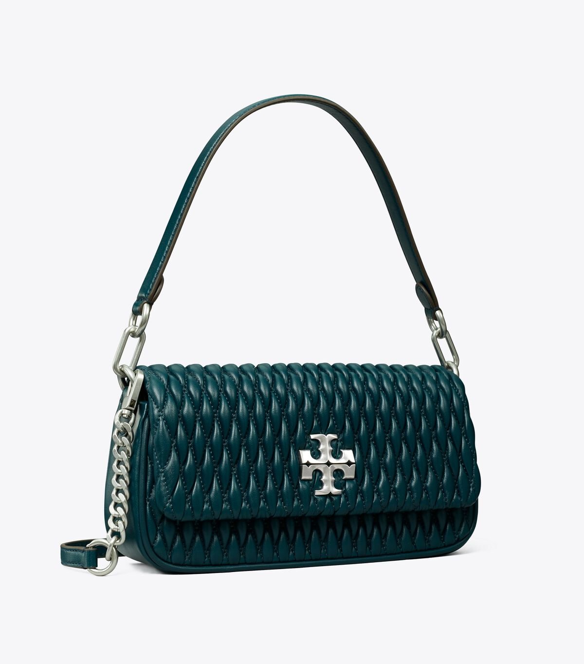 Bolsa De Hombro Tory Burch Small Kira Ruched Flap Mujer Turquesa Oscuro | OUTLETS-18546979