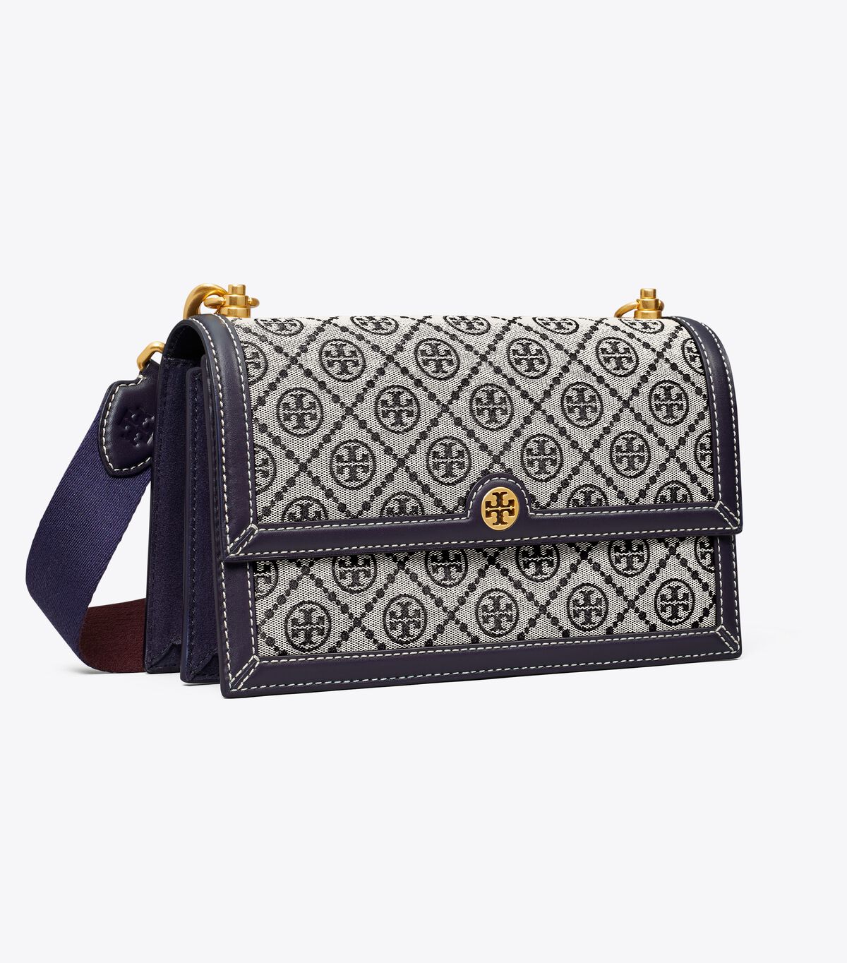 Bolsa De Hombro Tory Burch T Monogram Mujer Azul Marino | OUTLETS-79416539