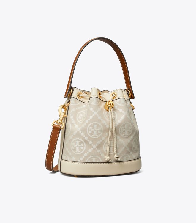 Bolso Saco Tory Burch T Monogram Mujer Beige | OUTLETS-57643189