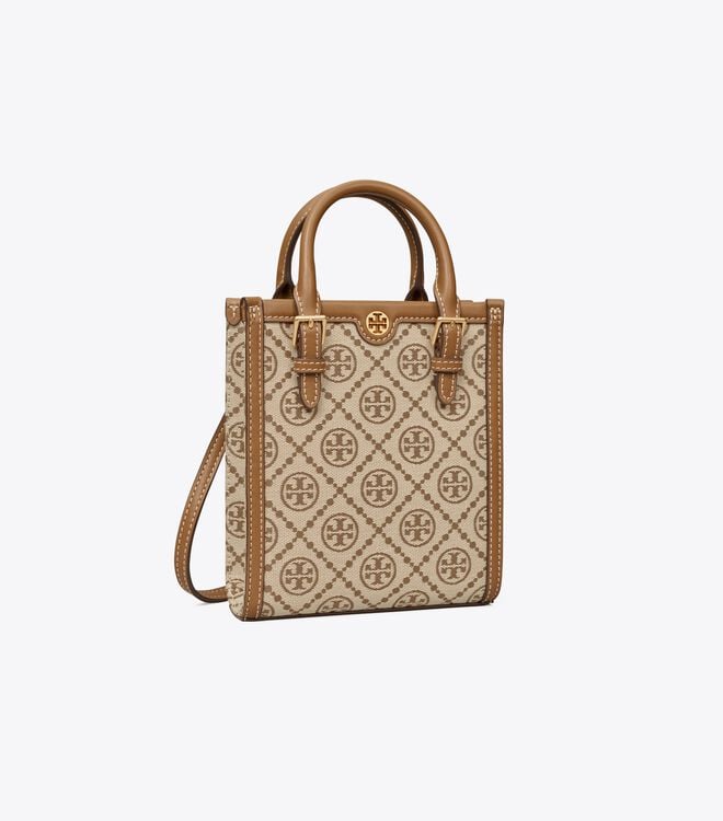 Bolso Tote Tory Burch Mini T Monogram Mujer Marrom | OUTLETS-49726319