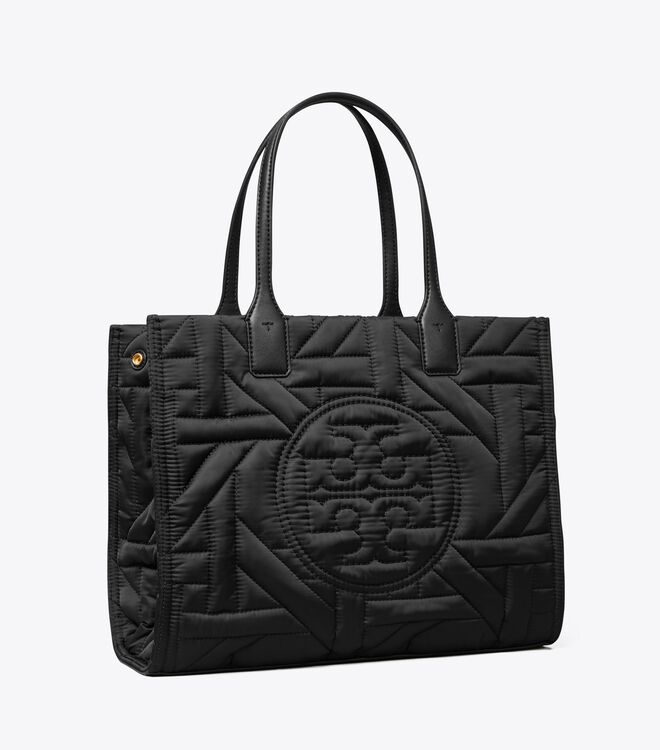 Bolso Tote Tory Burch Small Ella Basketweave Mujer Negros | OUTLETS-80974259