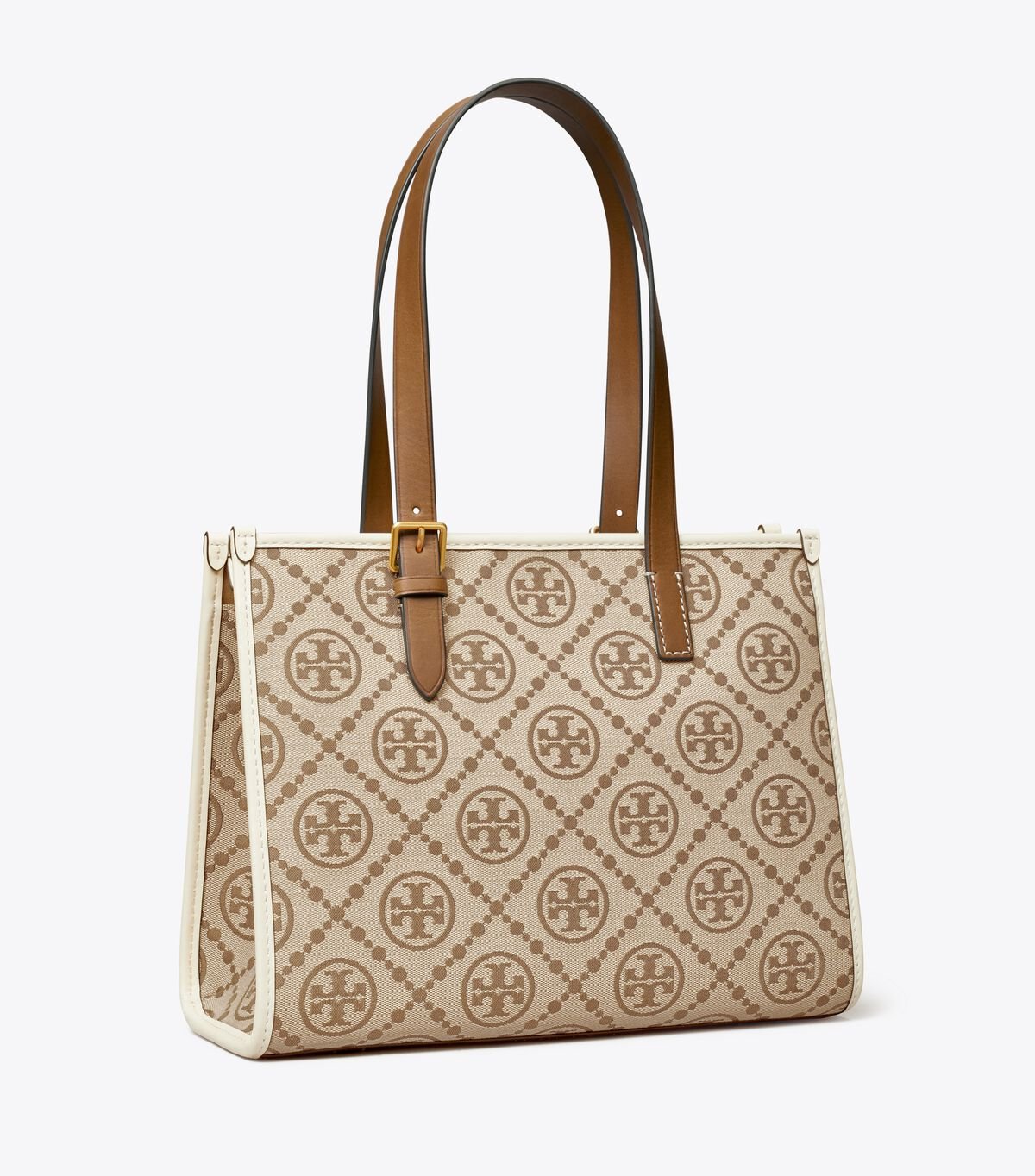 Bolso Tote Tory Burch Small T Monogram Mujer Marrom Blancos | OUTLETS-46570899