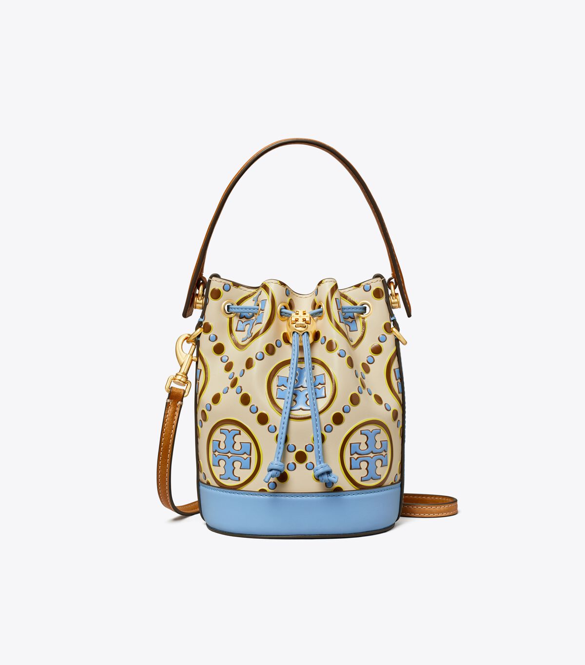 Bolsos Mini Tory Burch T Monogram Contrast Embossed Mujer Blancos Azules | OUTLETS-58934019