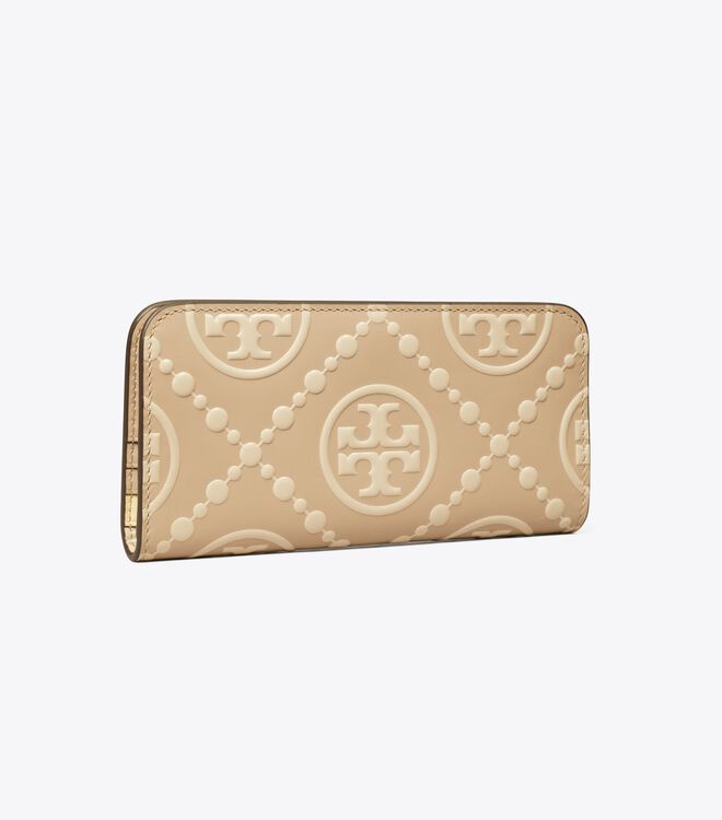 Carteras Tory Burch T Monogram Contrast Embossed Mujer Beige Creme | OUTLETS-78091259