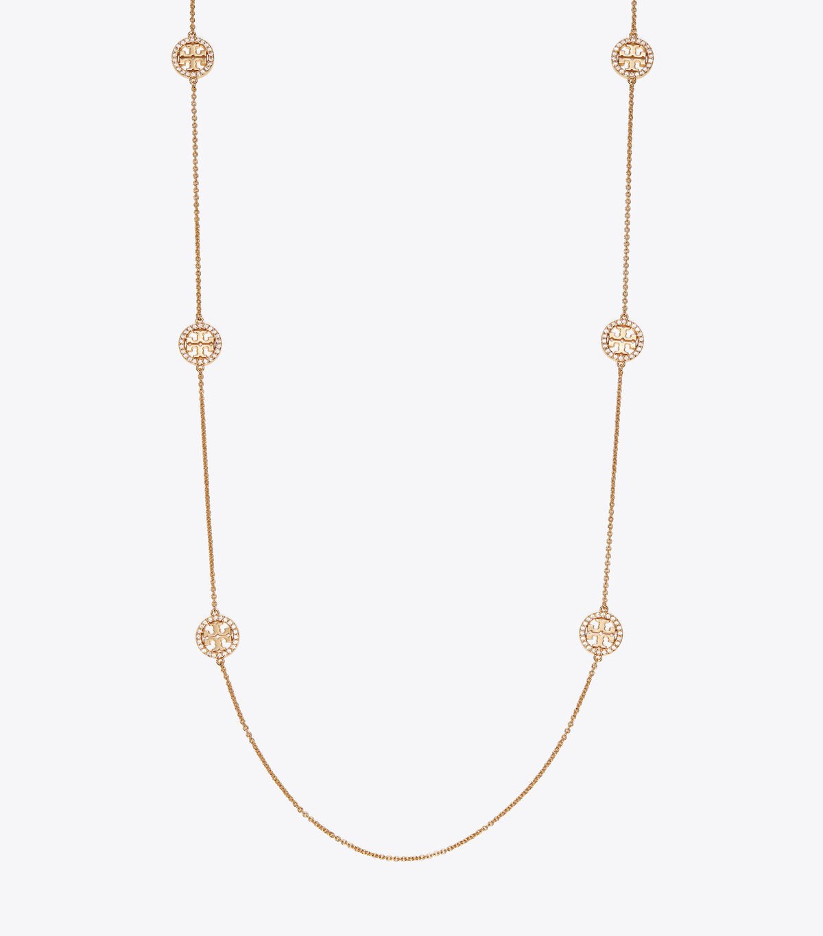 Collar Tory Burch Miller Pavé Long Mujer Dorados | OUTLETS-47805169