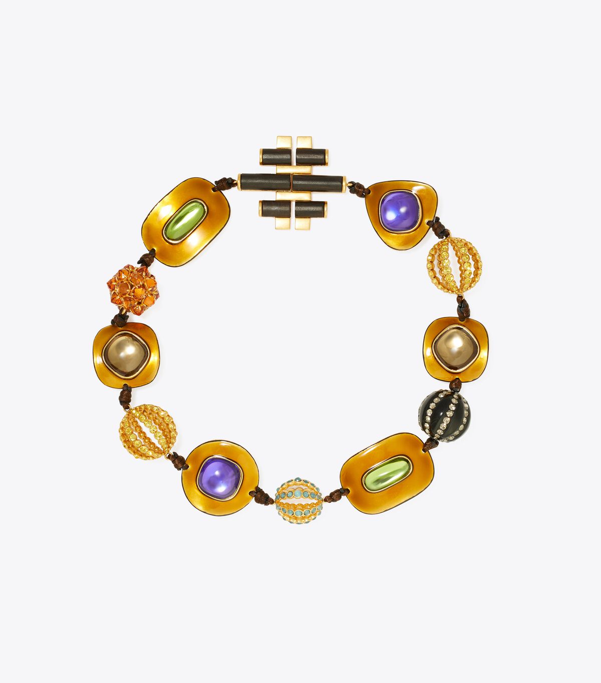 Collar Tory Burch Roxanne Embellished Mujer Marrom Dorados Multicolor | OUTLETS-02369849