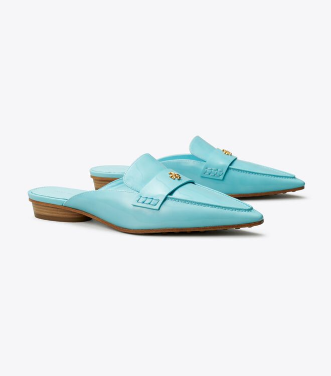 Loafers Tory Burch Pointed Backless Mujer Azules Claro | OUTLETS-65478219