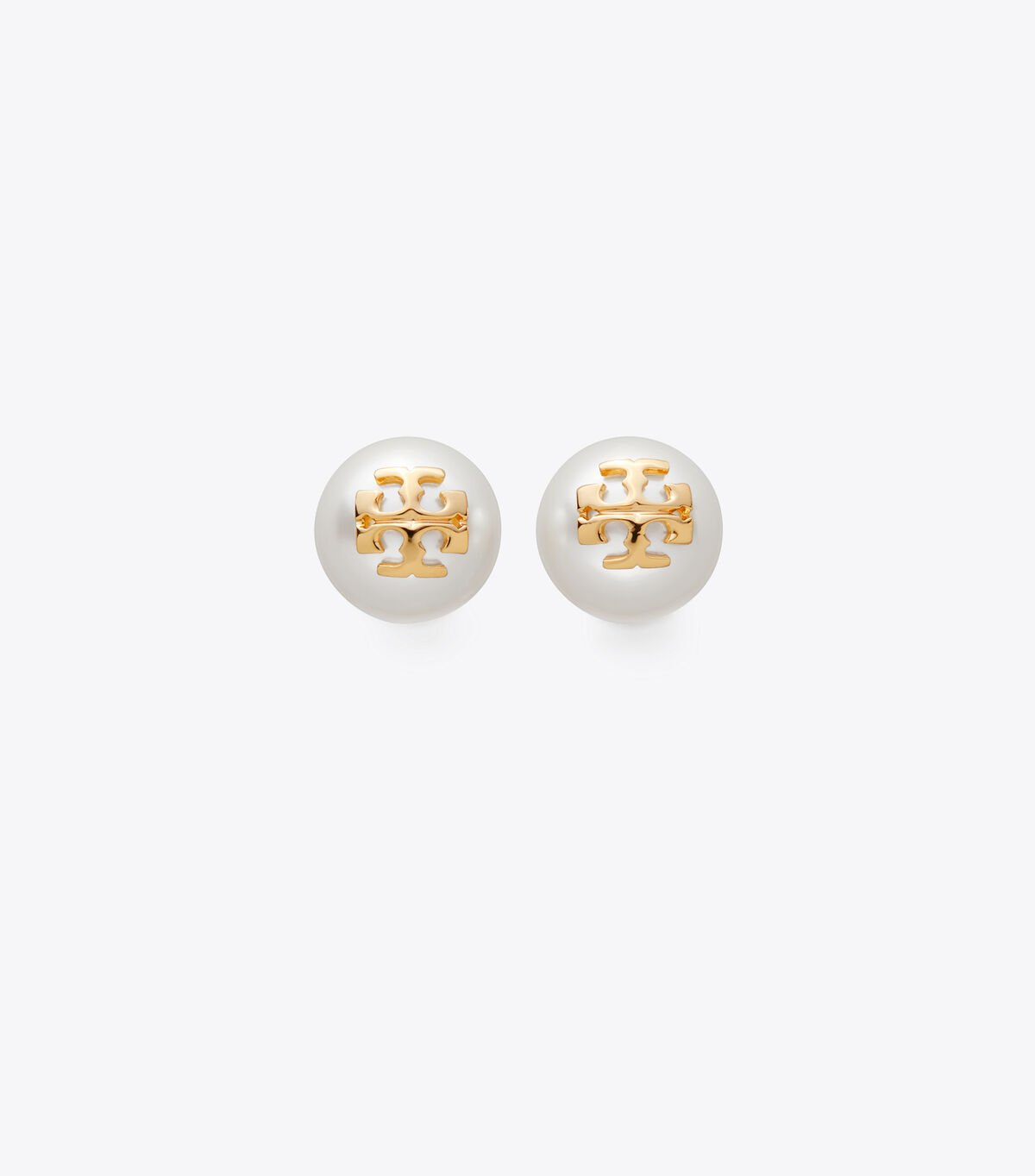 Pendientes Tory Burch Crystal-pearl Stud Mujer Blancos Dorados | OUTLETS-50236899