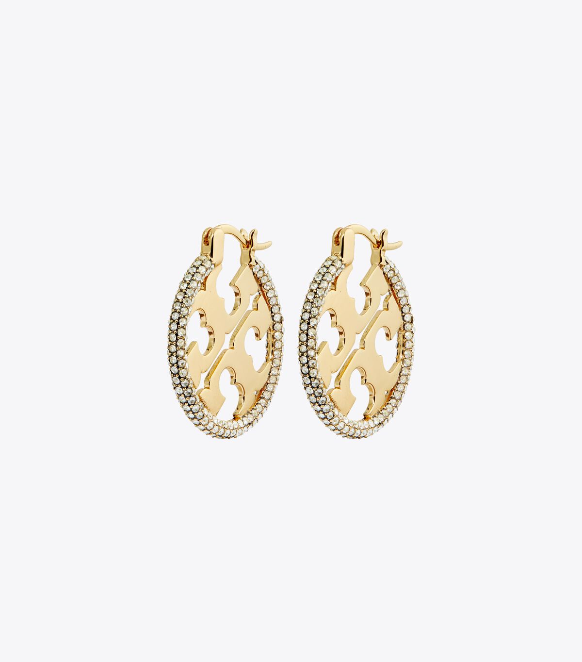 Pendientes Tory Burch Miller Pavé Hoop Mujer Dorados | OUTLETS-32457699