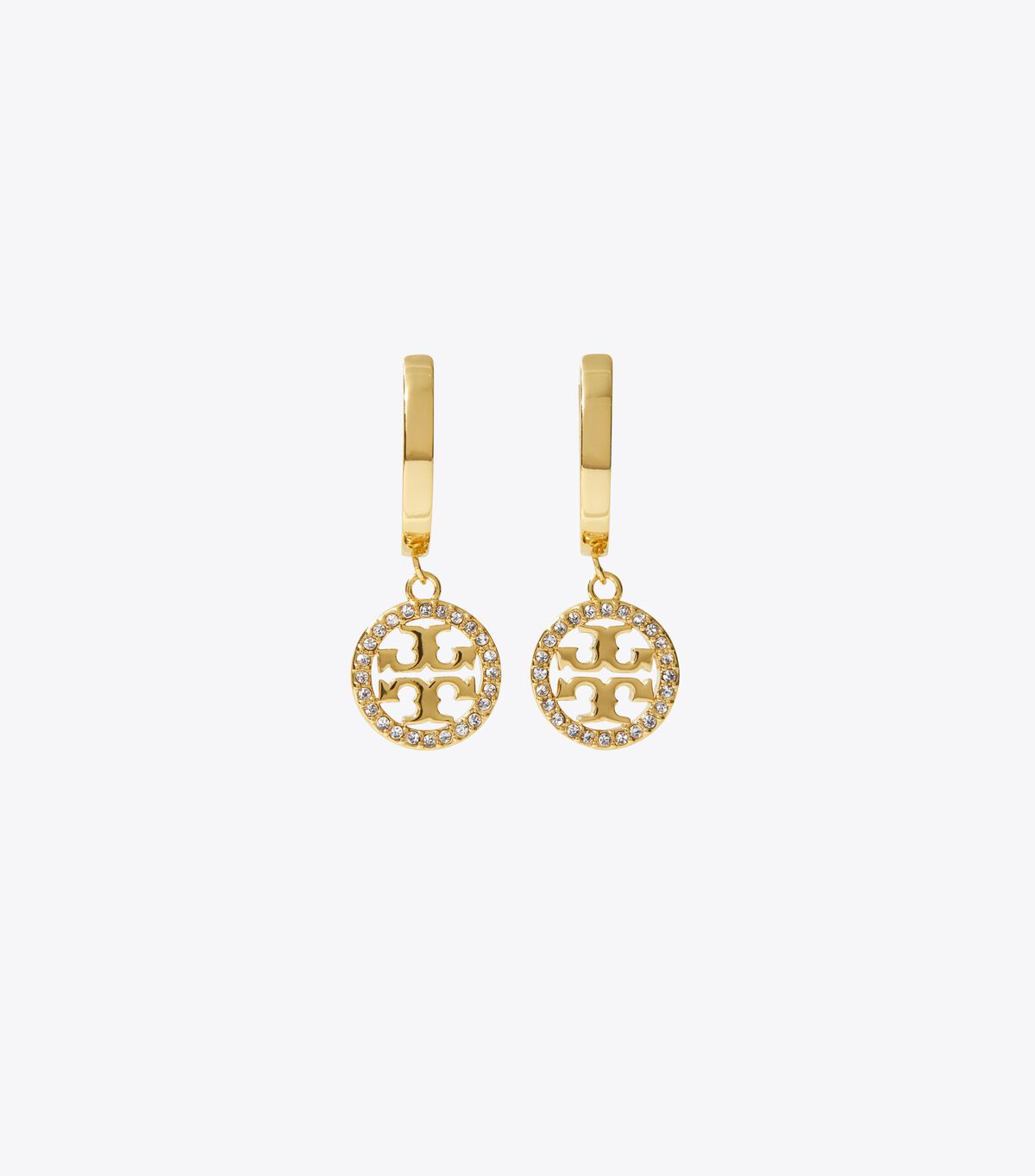 Pendientes Tory Burch Miller Pavé Hoop Mujer Dorados | OUTLETS-48716059