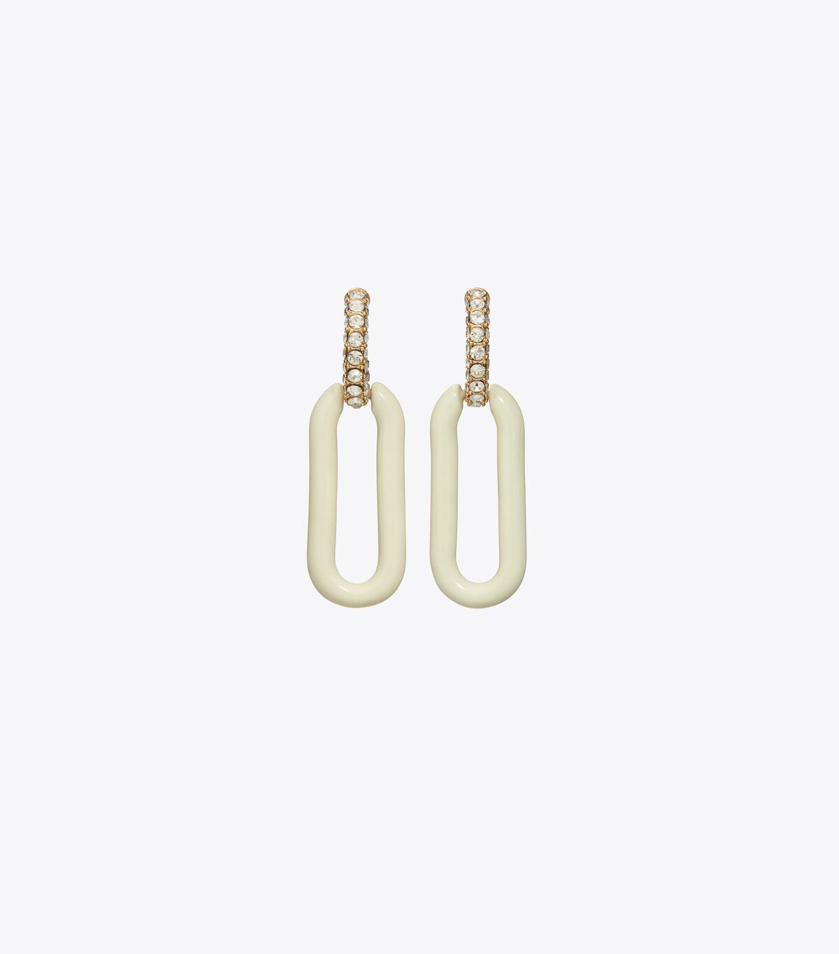 Pendientes Tory Burch Roxanne Link Mujer Dorados Blancos | OUTLETS-63241879