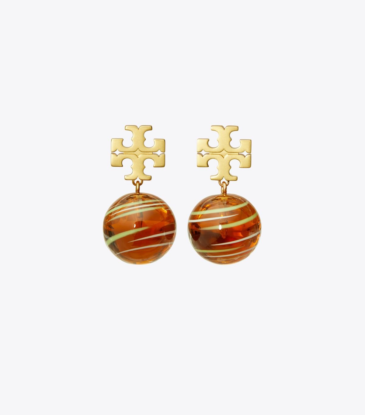 Pendientes Tory Burch Roxanne Small Drop Mujer Dorados Naranjas Multicolor | OUTLETS-12389549