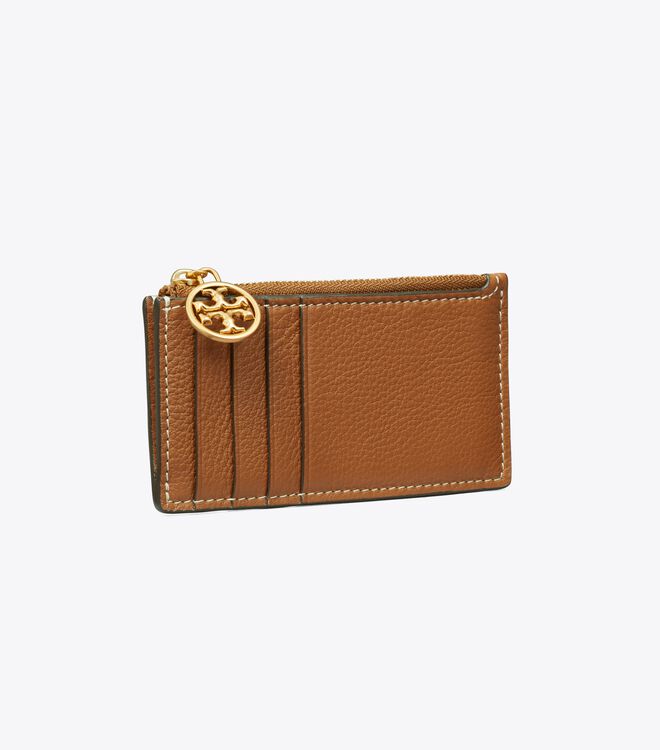 Porta Tarjetas Tory Burch Miller Top-zip Mujer Marrom | OUTLETS-98146709