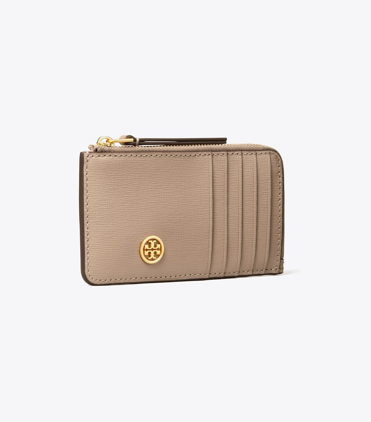 Porta Tarjetas Tory Burch Robinson Top-zip Mujer Grises | OUTLETS-39842159